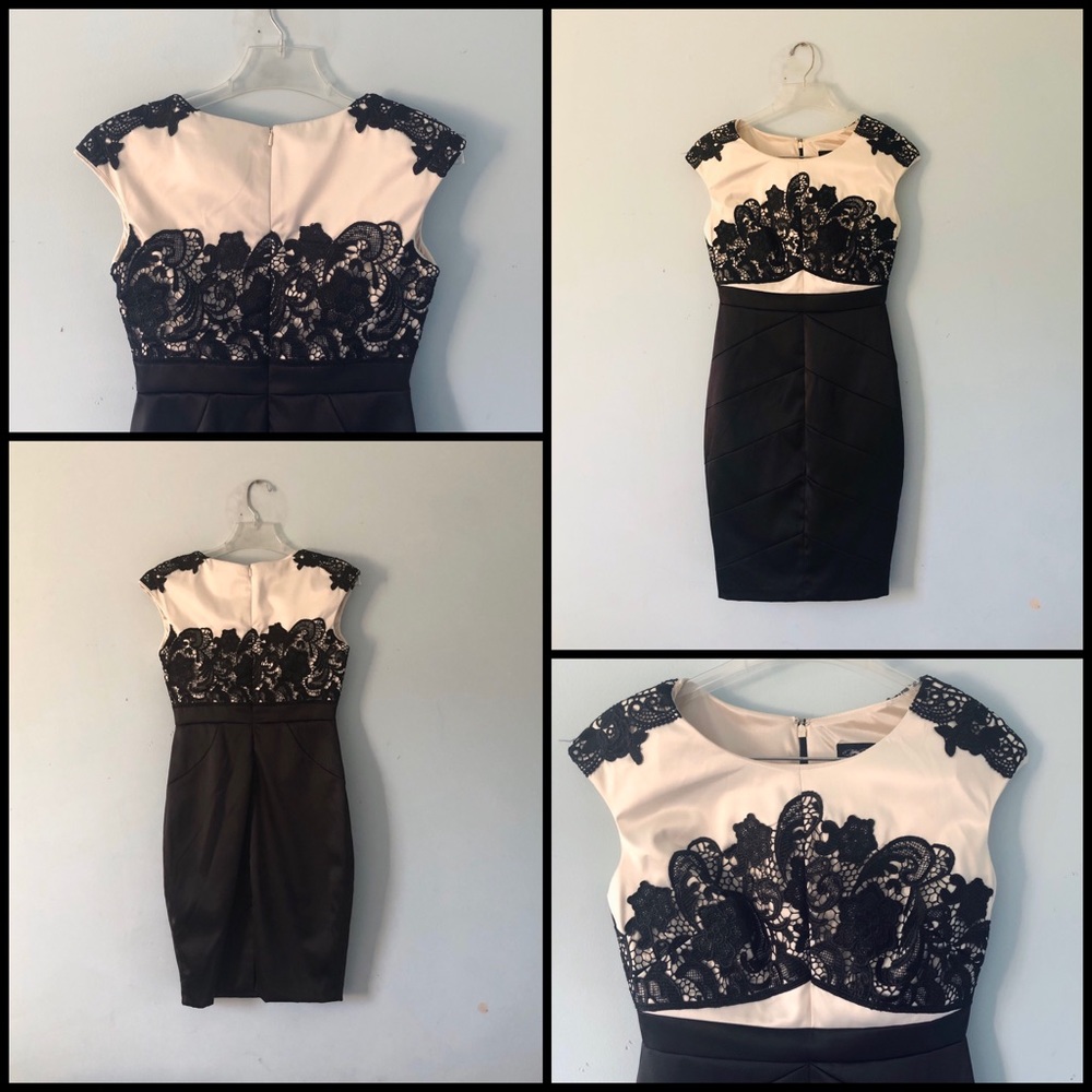 Like new Black & Vanilla or off-white Sheath Dress